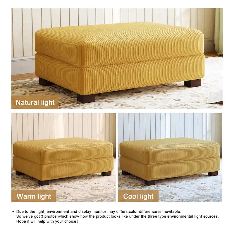 Pouf d’appoint moderne surdimensionné en tissu côtelé