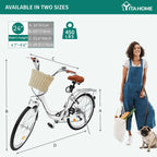 Moasis24/ 26-Zoll-Cruiser-Fahrrad mit 7 Gängen, verstellbarem Durchstieg, Pendlerfahrrad