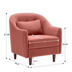28,34 Zoll, 2er-Set Akzent-Sessel, Samt-Sessel im Fassondesign mit Beinen aus Massivholz