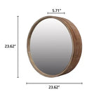 23.6 Modern Sliding Round Wall Mirror with Storage, Space-Saving Vanity Mirror for Bathroom, Accent Mirror for Living Room