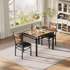 Ensemble de table à manger pour 4 personnes avec 4 chaises rembourrées, ensemble de table de cuisine en bois de 5 pièces avec protection d’angle pour cuisine, appartement ou petit espace