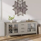 Meubles TV avec tiroirs de rangement, meuble de divertissement TV, console TV pour le salon ou la chambre, armoire de rangement