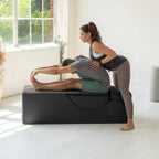 Avana Kami verstellbare Chaiselongue / Yoga und Massage – 2-in-1-Sitzhocker mit verborgenem ausklappbarem Yoga-Loungesessel, Mikrovelours – N/A