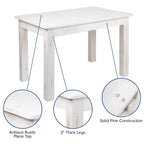 Table de salle à manger de ferme rectangulaire en pin massif Flash Furniture, 46 x 30