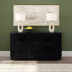 Plank+Beam Contour Solid Wood Sideboard with 3 Doors, 59 TV Stand for Living Room