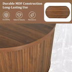 Table basse relevable ovale marron de 47,2 po avec compartiment caché