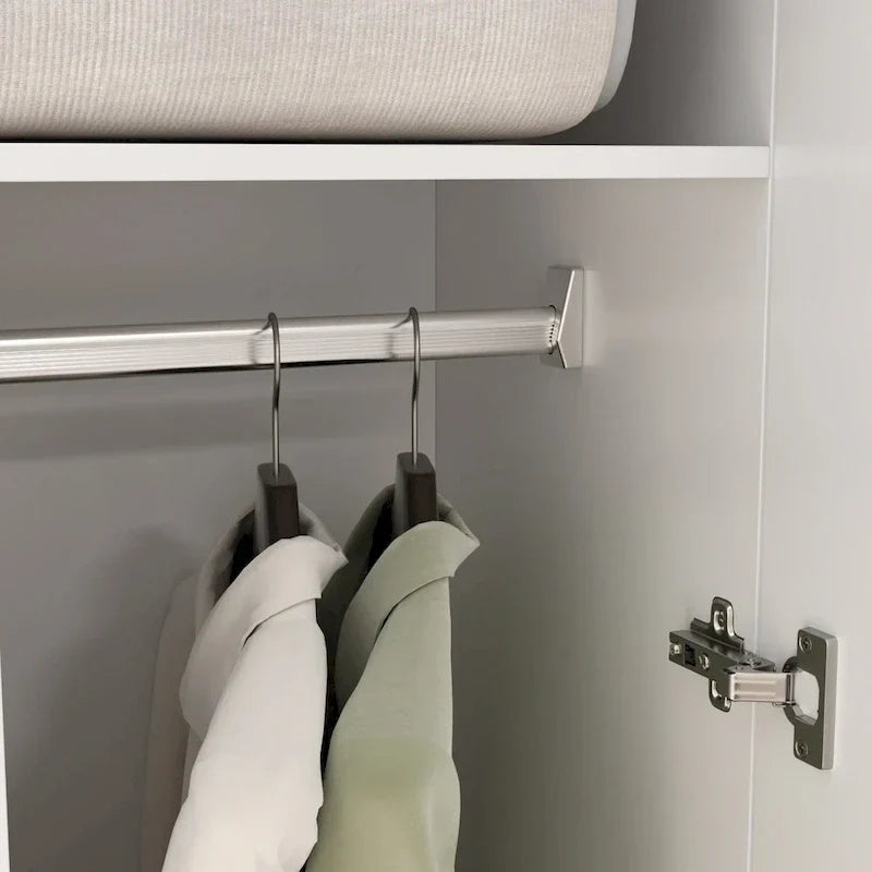 Freistehender Schlafzimmerschrank mit 2 Türen und Kleiderstange