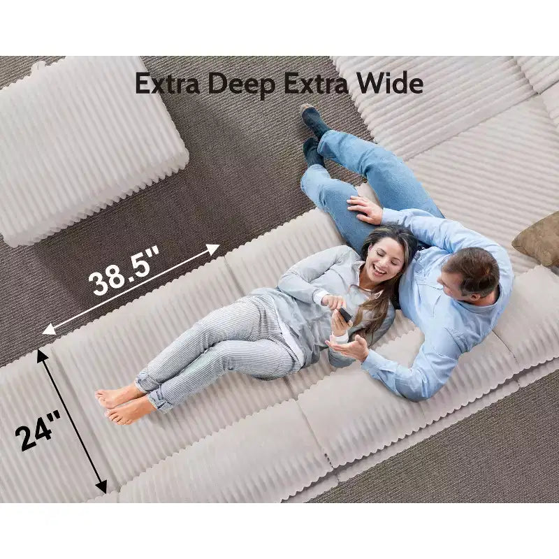 Dyonery Modular Corduroy Sectional Sofa with Washable Covers