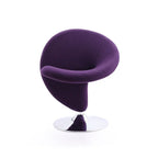 Fauteuil d’appoint pivotant Manhattan Comfort Curl en chrome et mélange de laine (lot de 2)
