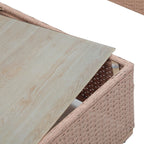 7-teiliges Outdoor-Sitzgruppen-Set aus Korbgeflecht und Stahl mit Polsterung