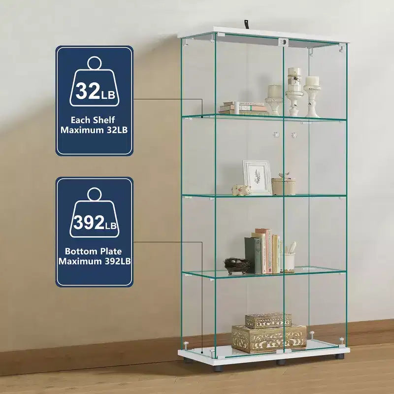 Vitrinenschrank aus Glas, 64,5 x 32, mit Schloss