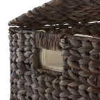Panier à linge Casafield à 2 compartiments avec couvercle et sacs doublures amovibles, trieur de linge tressé en jacinthe d’eau pour vêtements