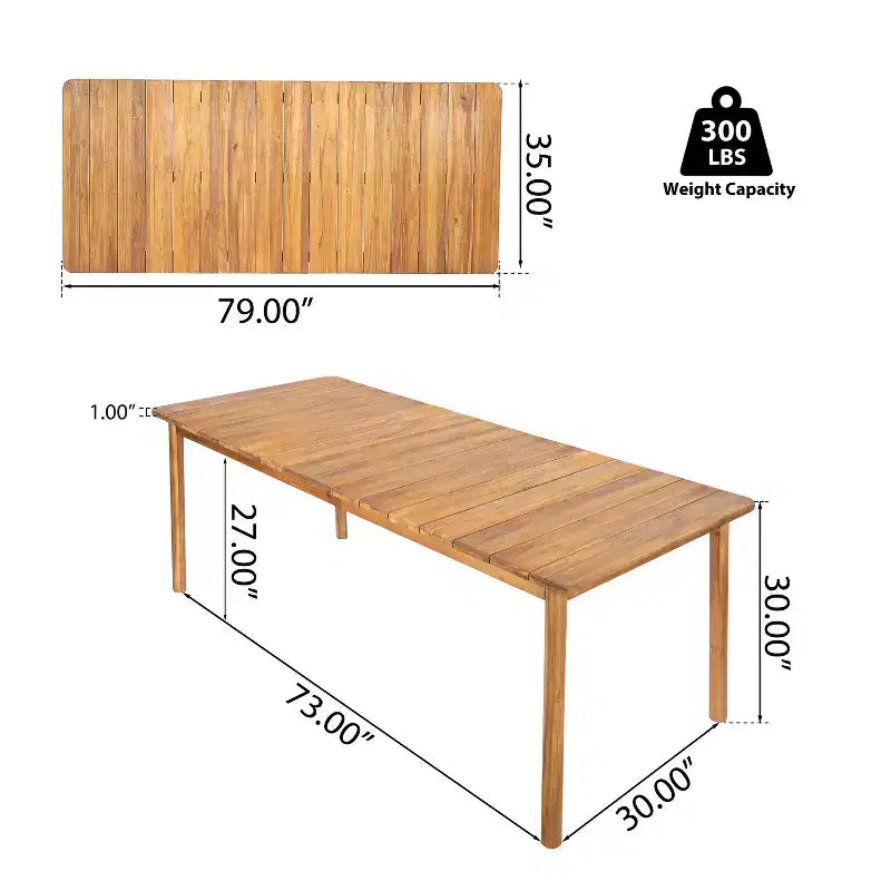 Christopher Knight Home Irene rustieke 9-delige eethoek voor buiten van acaciahout met stoelen met gebogen rugleuning en kussens