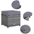 Costway Ensemble repas de jardin en rotin de 7 pièces, canapé d’angle, canapé et pouf — Voir les détails