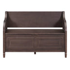Rustic Solid Wood Entryway Storage Bench with Safety Hinge