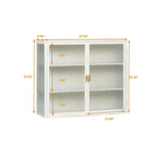 Moderner 2-türiger Wandschrank von Okak mit 3-stufigem Stauraum und Glastüren für Eingangsbereich, Esszimmer, Wohnzimmer oder Küche