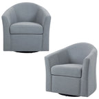 Ensemble de 2 fauteuils tonneau pivotants modernes rembourrés, fauteuils d’appoint pour salon