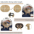 Table de salle à manger ronde extensible de style champêtre avec rallonge de 16 po, table de cuisine en bois