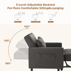 3-in-1 verstelbare slaapbank, uitschuifbare stoelbank, omvormbaar vouwbed voor de woonkamer