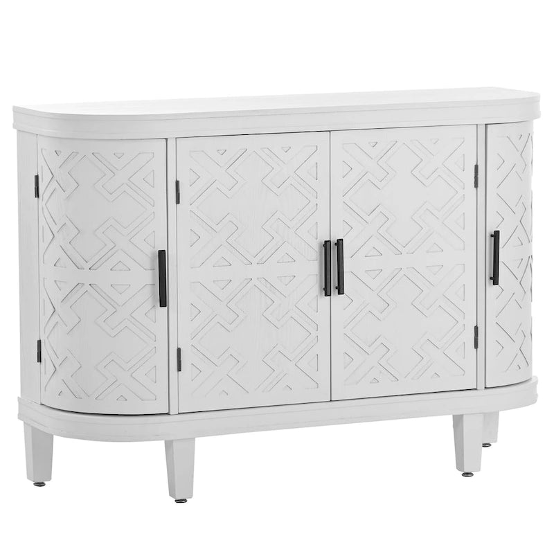 Akzent-Aufbewahrungsschrank Sideboard aus Holz mit Türen mit antikem Muster für Flur, Eingangsbereich, Wohnzimmer und Schlafzimmer