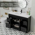 Wavy Line 30/36/48 Bathroom Vanity Set with Sink & Faucet