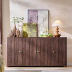 Kitchen Buffet Sideboard Cabinet with 4 Doors and Shelves, Modern Large Sideboard Buffet Storage Cabinet, 66 Coffee Bar Storage Cabinet