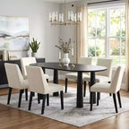 Dovelina ovale houten eettafel van 67 met 4 poten, moderne keukentafel voor 6 personen