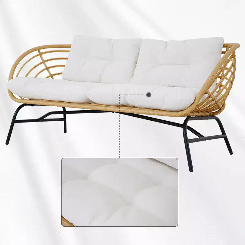 Ensemble de terrasse en rotin tressé GRANDPATIO de 5 pièces avec causeuse