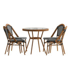Ensemble bistro commercial intérieur/extérieur avec table et quatre chaises