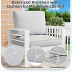 AECOJOY 7-teiliges Aluminiummöbel-Set für die Terrasse, Outdoor-Sitzgruppe