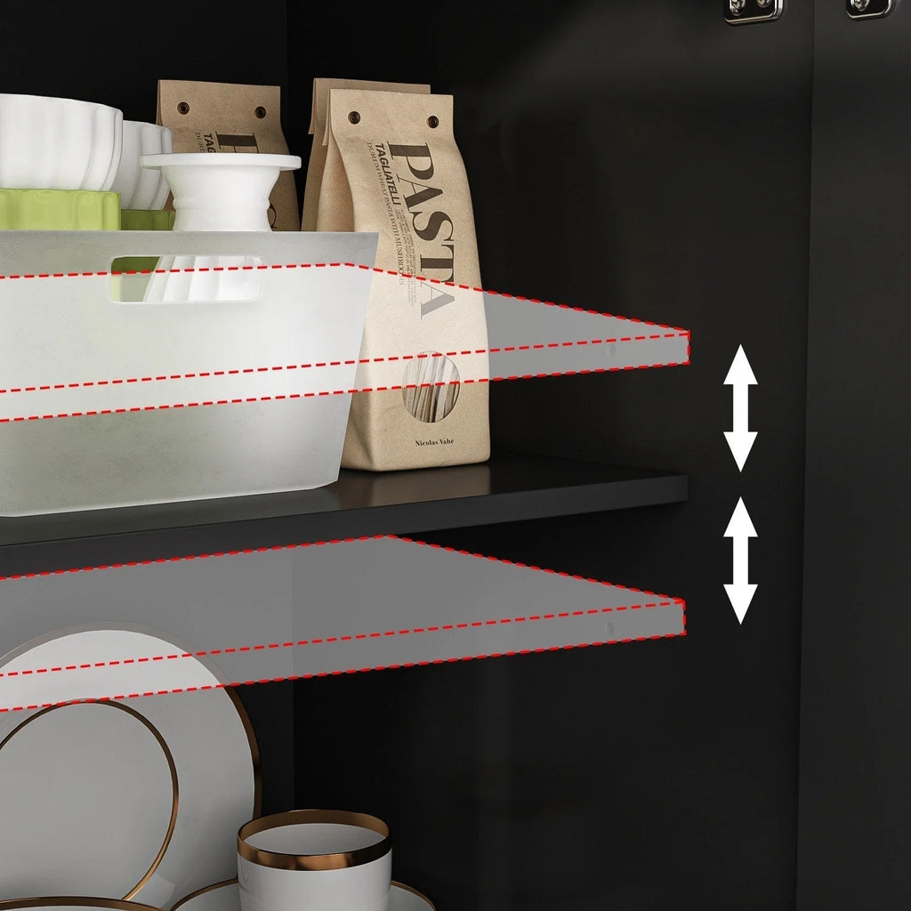 59,1-inch wit buffetdressoir, modern uit het midden van de eeuw, eigentijds, gelakt