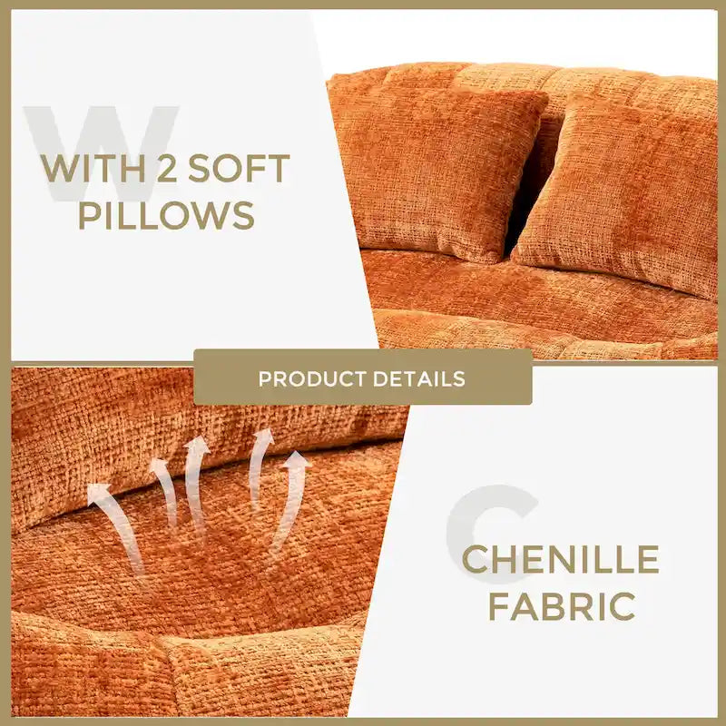 GDFStudio - Canapé relax 2 places Laurel en chenille avec mousse haute densité et confort généreux