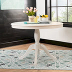 Round Solid Wood Pedestal Table
