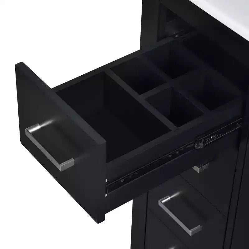 30 Einzelwaschbecken-Badezimmerwaschtisch mit Unterschrank und 3 Schubladen - Schwarz / Blau / Grün / Indigo / Weiß