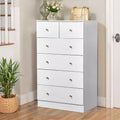 Grande commode Karl Home à 6 tiroirs pour chambre et meuble à tiroirs, construction robuste, organisateur de rangement en bois pour placard, blanche