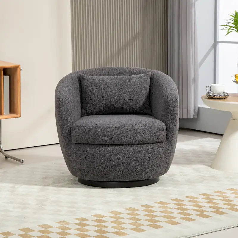 Gepolsterter drehbarer Clubsessel mit Stauraum, moderner Beistellsessel für Wohnzimmer, Schlafzimmer, Büro oder Leseecke