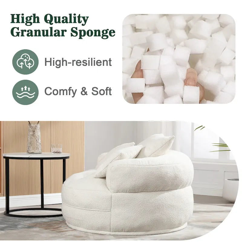 Round Lazy Sofa Chair ?C White/Blue/Grey/Yellow/Orange/Rose Red/Navy/Green, Single & Couple Seat
