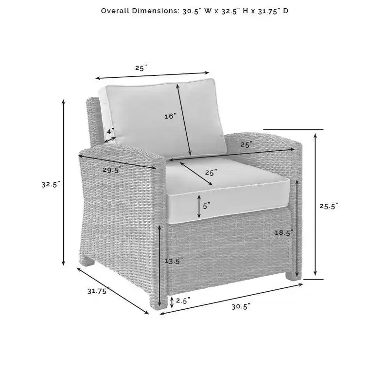 Ensemble de conversation 4 pièces Bradenton en résine tressée pour extérieur – Crosley