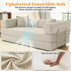 Dyonery 78Folding Sofa Bed Convertable Corduroy Couch King Size Floor Sleeper 4-in-1 DIY Combination Modular Sofa Fold Out Comfy sofa.