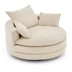 360 Swivel Accent Chair, Barrel Chair Swivel Round Sofa Chair with Cushion for Living Room