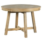 Table de salle à manger ronde extensible de style champêtre avec rallonge de 16 po, table de cuisine en bois