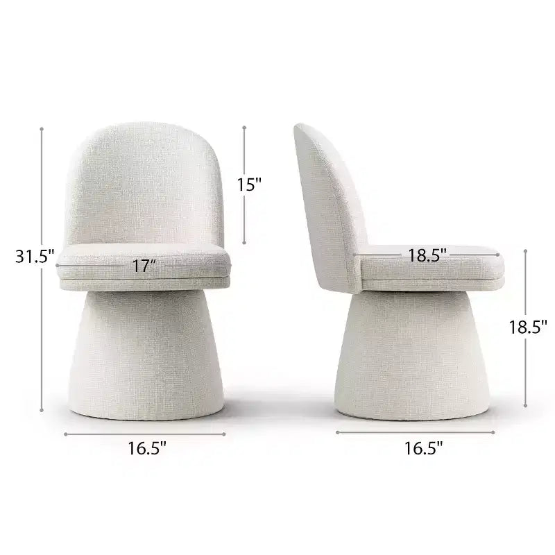 Set aus 6 modernen, um 360° drehbaren, armlehnenlosen Esszimmerstühlen mit Sockelbasis, eleganten Akzentstühlen für Küche, Esszimmer oder Büro – Panipeachy