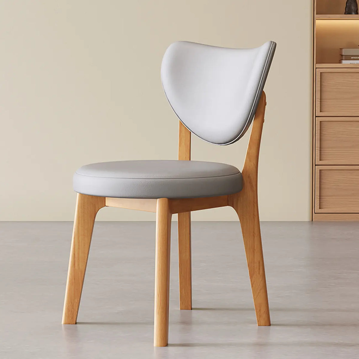 Modern Faux Leather Wingback Armless Dining Chair