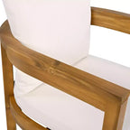 Christopher Knight Home Irene rustieke 9-delige eethoek voor buiten van acaciahout met stoelen met gebogen rugleuning en kussens