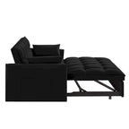 Loveseat-Schlafsofa 4-in-1 mit Armlehnen und Aufbewahrungstaschen, multifunktionales getuftetes Ausziehsofa mit verstellbarer Rückenlehne