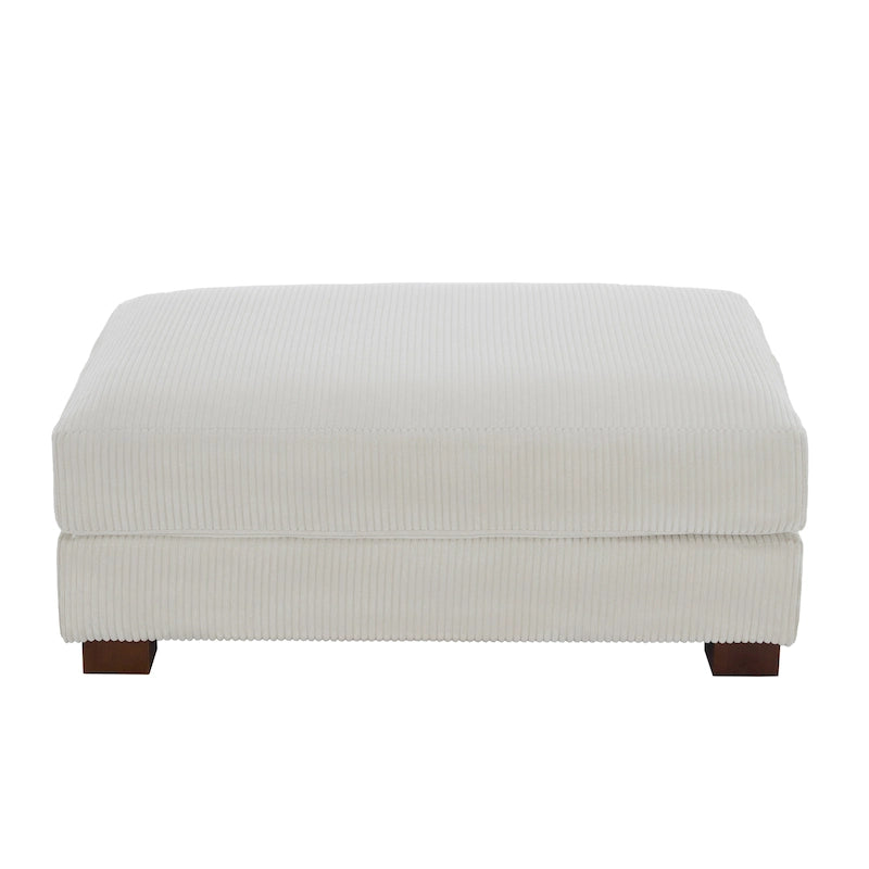 Pouf d’appoint moderne surdimensionné en tissu côtelé