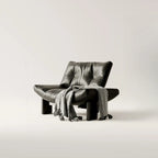 Contemporary Black Tufted Armless Chenille Accent Chair