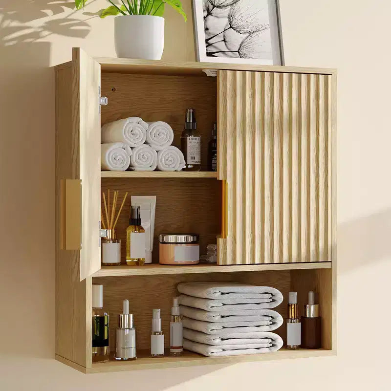 Badkamerwandkast - medicijnkast met schuurdeuren en verstelbare plank - wandkast van 25 x 23,6 x 9 inch