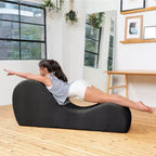 Avana elegante chaise longue voor yoga - Gemaakt in de VS - Ideaal voor stretchen, ontspanning, sporten en meer, 60D x 18W x 26H inch, lichtgrijs
