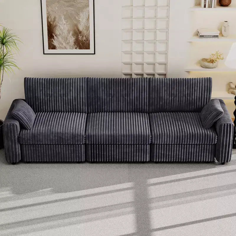 Canapé sectionnel modulaire en velours côtelé Dyonery avec housses lavables